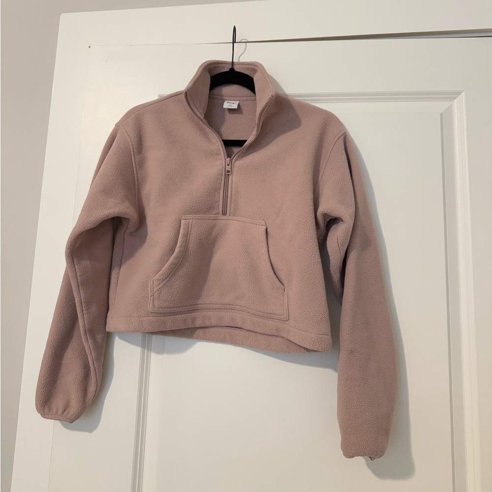 Aritzia TNA pink quarter zip fleece